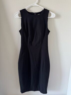H&M Fitted Business Casual Sleeveless Black Dress